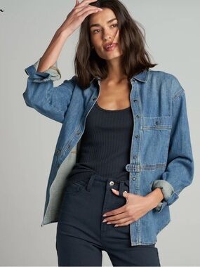 Classic Light Blue Denim Shirt Jacket for Women